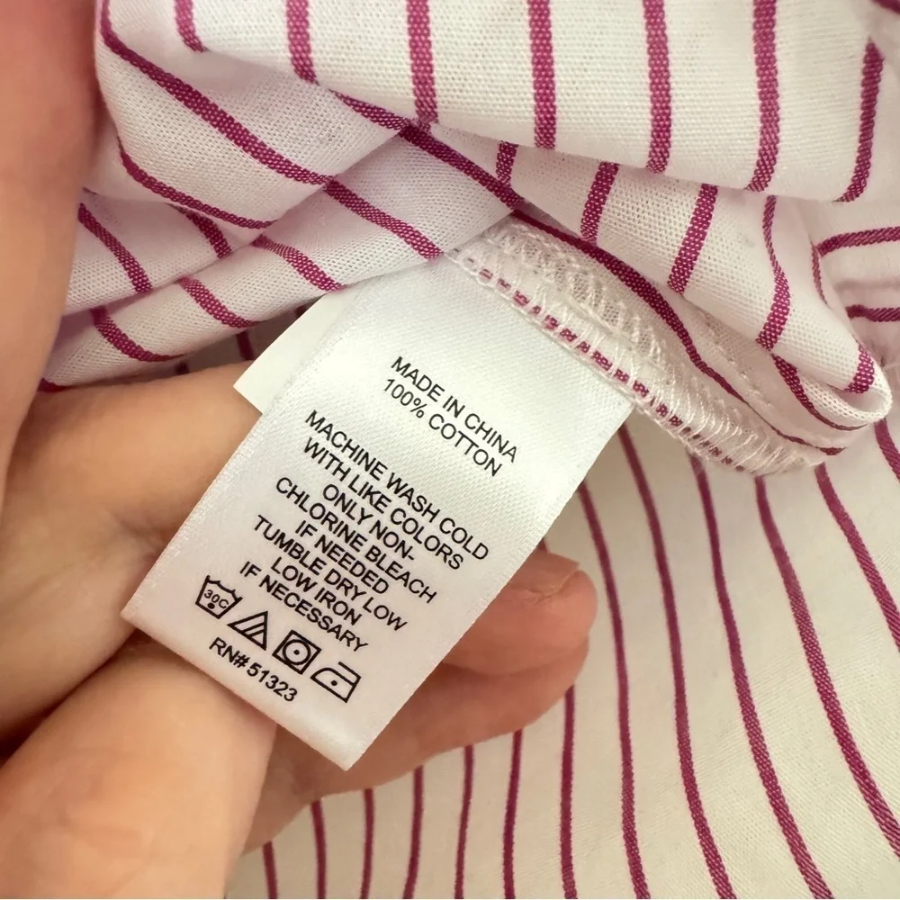 Parker Pin Striped Button Up Cotton Shirt Top size XS